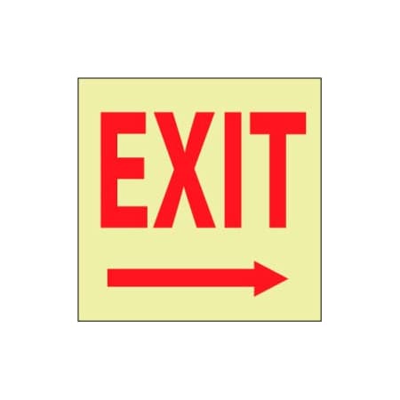 National Marker Co Glow Sign Vinyl - ExitRight Arrow GL17P